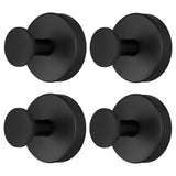 Matte Black Shower Hooks - 4Pcs Sleek Black Suction Cup Hooks for Shower, Kitchen, Glass Door, Mirror, Tile, 11Lbs Load, Removable, No-Drill Mount - Rust Resistant Suction Towel Hook for Loofah, Towel