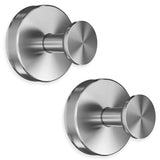 Silver Shower Hooks - 2Pcs Suction Cup Hooks for Shower, Kitchen, Glass Door, Mirror, Tile, 11Lbs Max Load, Easy Mounting, Removable, Rust Resistant - Suction Towel Hook for Loofah, Bath Robe, Towel