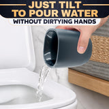 Toilet Brush and Holder Set - Silicone Toilet Brush Cleaner with Dark Grey Holder Base, Compact Accessory for Small Spaces - Easy to Place & Simple to Store After Use, Plastic Bathroom Cleaning Tool