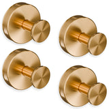 Gold Shower Hooks - 4 Pcs Easy to Install Rustproof Gold Suction Cup Hooks for Shower, Kitchen, Glass Door, Mirror, Tile, Suction Towel Hook with 11Lbs Load Capacity for Loofah, Towel, Bath Robe