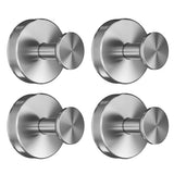 Silver Shower Hooks - 4 Pcs Suction Cup Hooks for Shower, Kitchen, Glass Door, Mirror, Tile, Suction Towel Hook for Loofah, Bath Robe, Towel - 11Lbs Max Load, Easy Mounting, Removable, Rust Resistant