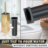 Stainless Steel Toilet Brush and Holder Set Gold & Square Design - Corrosion and Scratch-Resistant Gold Toilet Brush and Holder Set with Splash Protection - for Deep & Effective Bathroom Cleaning
