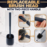 Toilet Brush and Holder Set - Silicone Toilet Bowl Brush with Black Holder Base, Compact Bath Accessory for Small Spaces - Easy to Place and Simple to Store After Use, Plastic Bathroom Cleaning Tool