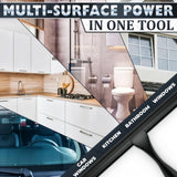 14 Inch Shower Door Squeegee - Black Shower Squeegee for Streak-Free Bathroom Glass - Stainless Steel Cleaner with Silicone Blade, Adhesive & Hanging Hooks for Mirror, Tile, Window, Car, Everyday Use
