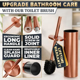 Bronze Toilet Brush and Holder Set - Upgrade Your Bathroom in Seconds - Rust Resistant Stainless Steel Toilet Bowl Brush and Holder with Replaceable Head, Removable Inner Bowl & Splash Guard Cover