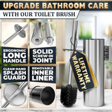 Silver Modern Toilet Brush and Holder Set with Wall Mount - Stainless Steel Toilet Brush with Holder - Removable Inner Bowl, Shiny Design, Splash Protection & Dense Bristles for Bathroom Cleaning