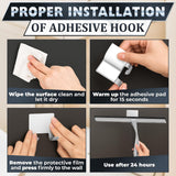 14" Silver Shower Door Squeegee - Stainless Steel Shower Squeegee for Streak-Free Bathroom Glass with Silicone Blade, Adhesive & Hanging Hooks for Mirror, Tile, Window, Car, Multi-Surface Everyday Use