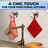 Chrome Shower Hooks – 2 Pcs Easy to Install Chrome Suction Cup Hooks for Shower, Tile, Mirror, Kitchen, Glass, Suction Towel Hook for Robe, Towel, Loofah - 11Lbs Max Load, Removable, Rust Resistant