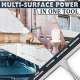 12" Silver Shower Door Squeegee - Stainless Steel Shower Squeegee for Streak-Free Bathroom Glass with Silicone Blade, Adhesive & Hanging Hooks for Mirror, Tile, Window, Car, Multi-Surface Everyday Use