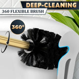 Gold Toilet Brush and Holder Set with Wall Mount - Modern Wall Mounted Toilet Brush Made from Corrosion-Resistant Stainless Steel - Removable Inner Bowl, Splash Protection & Dense Bristles Supplied