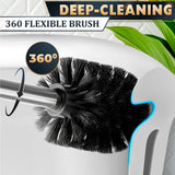 Silver Toilet Brush and Holder Set - Upgrade Your Bathroom in Seconds - Stainless Steel Toilet Bowl Brush and Holder with 2 Rounded Corners, Replaceable Head, Removable Inner Bowl & Splash Guard Cover