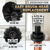 Bronze Toilet Brush and Holder Set - Upgrade Your Bathroom in Seconds - Rust Resistant Stainless Steel Toilet Bowl Brush and Holder with Replaceable Head, Removable Inner Bowl & Splash Guard Cover