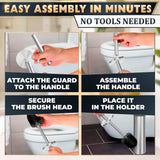 Stainless Steel Toilet Brush and Holder Set - Free-Standing Toilet Bowl Brush and Holder with Removable Inner Bowl, Splash Cover, Sturdy Bristles, Corrosion & Scratch Resistant - Modern Toilet Design